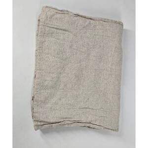 Antonio Salgado Linen Blend Jacquard Table Runner 17x50 Tan Beige Natural Fabric